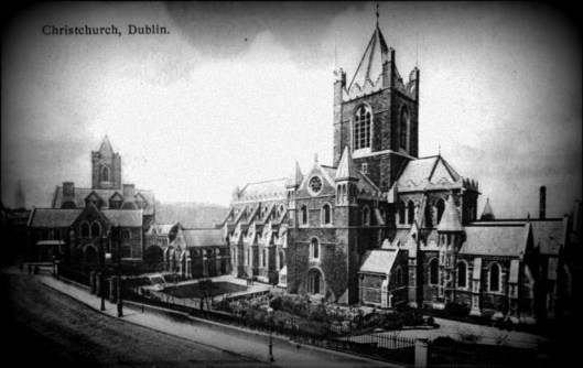 An historic postcard of the magnificent Christchurch Cathedral.
