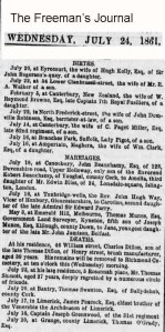 Thomas Swanton Death 1861