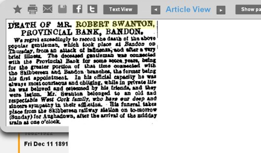Robert Swanton 1891 obituary Banbdon Skibbereen Aughadown.jpg
