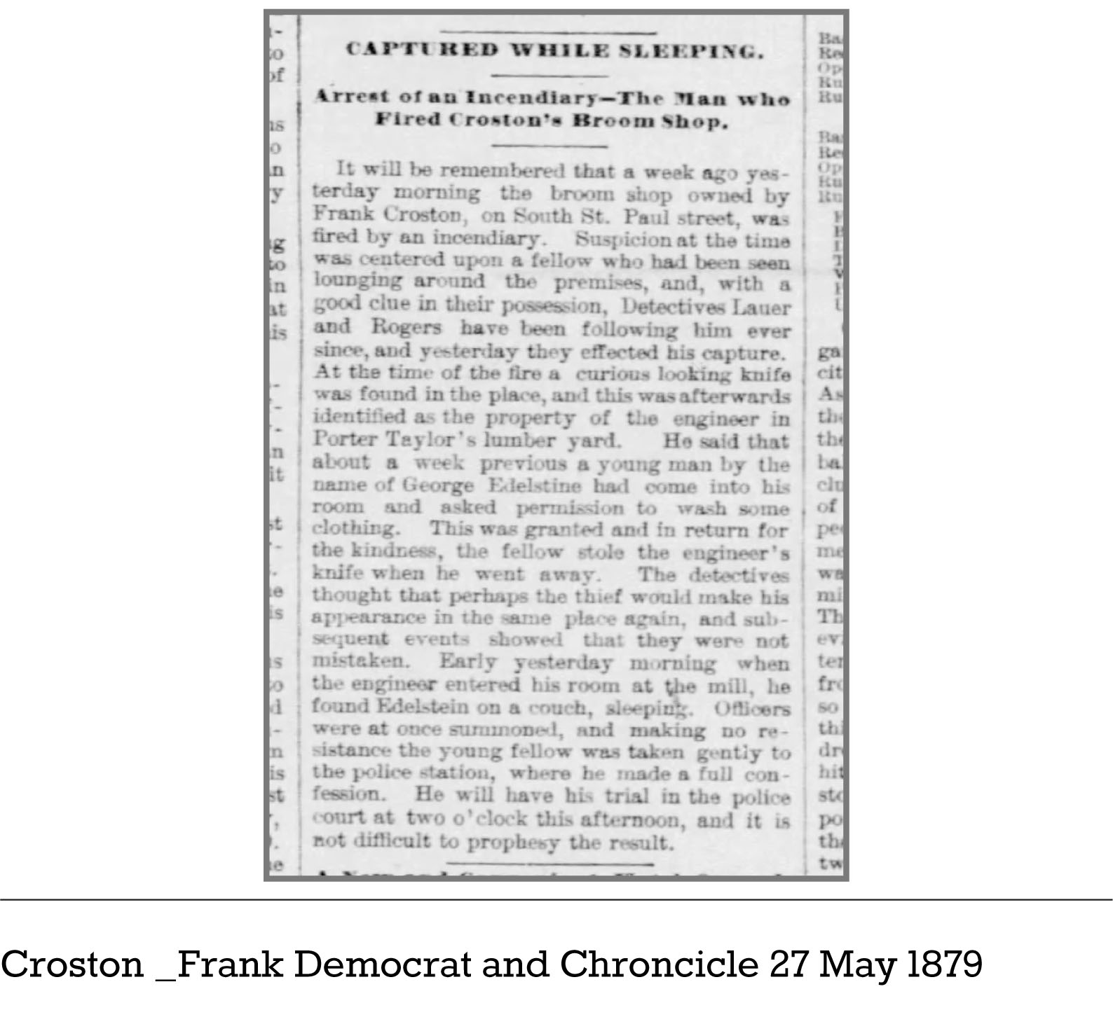 Croston__Frank_Democrat_and_Chroncicle_27_May_1879